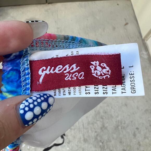 Y2K Guess Bikini Top Abstract Print (Deadstock) - Picture 5 of 6